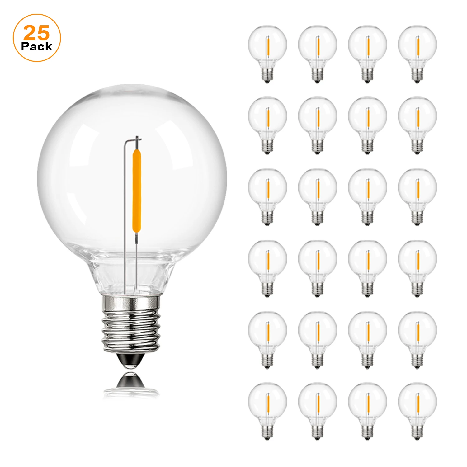 LED G40 1W PET Shatterproof Light Bulb E12 110V 220V Dimmable Waterproof Plastic Led Globe Outdoor String Light Replace Bulbs