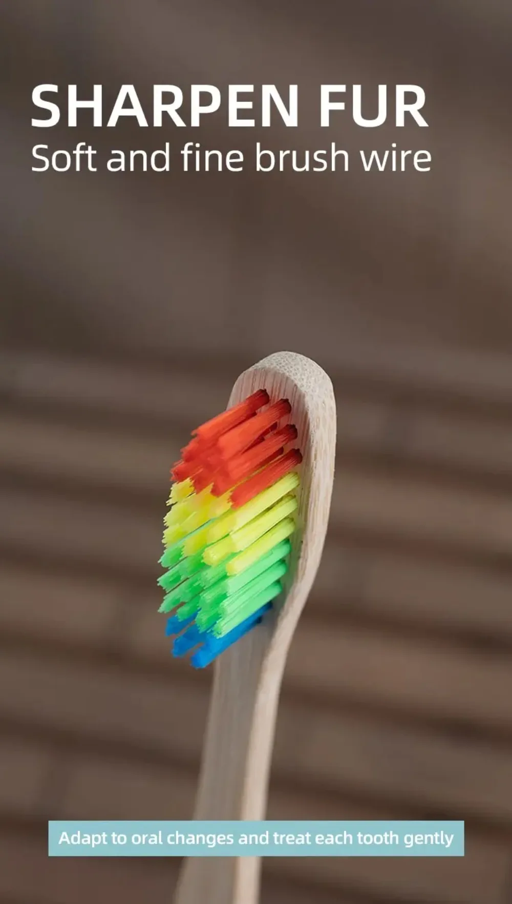 10 Stück Natürliche Bambus-Zahnbürsten mit Rindsleder-Ummantelung, Umweltfreundliche Mundpflege-Tabletten - Einweg-Zahnbürsten mit Weichen Borsten – Detail 4