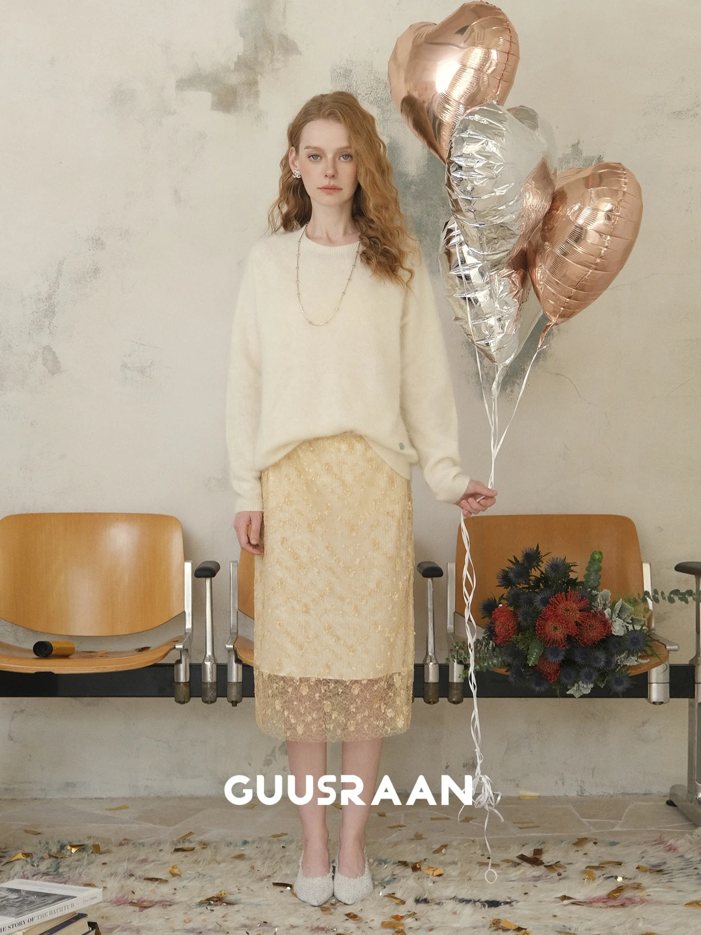 

Юбка с золотой вышивкой, прямая, А-силуэт, с высокой талией, из полупрозрачной ткани, в стиле фейри, из остатков ткани