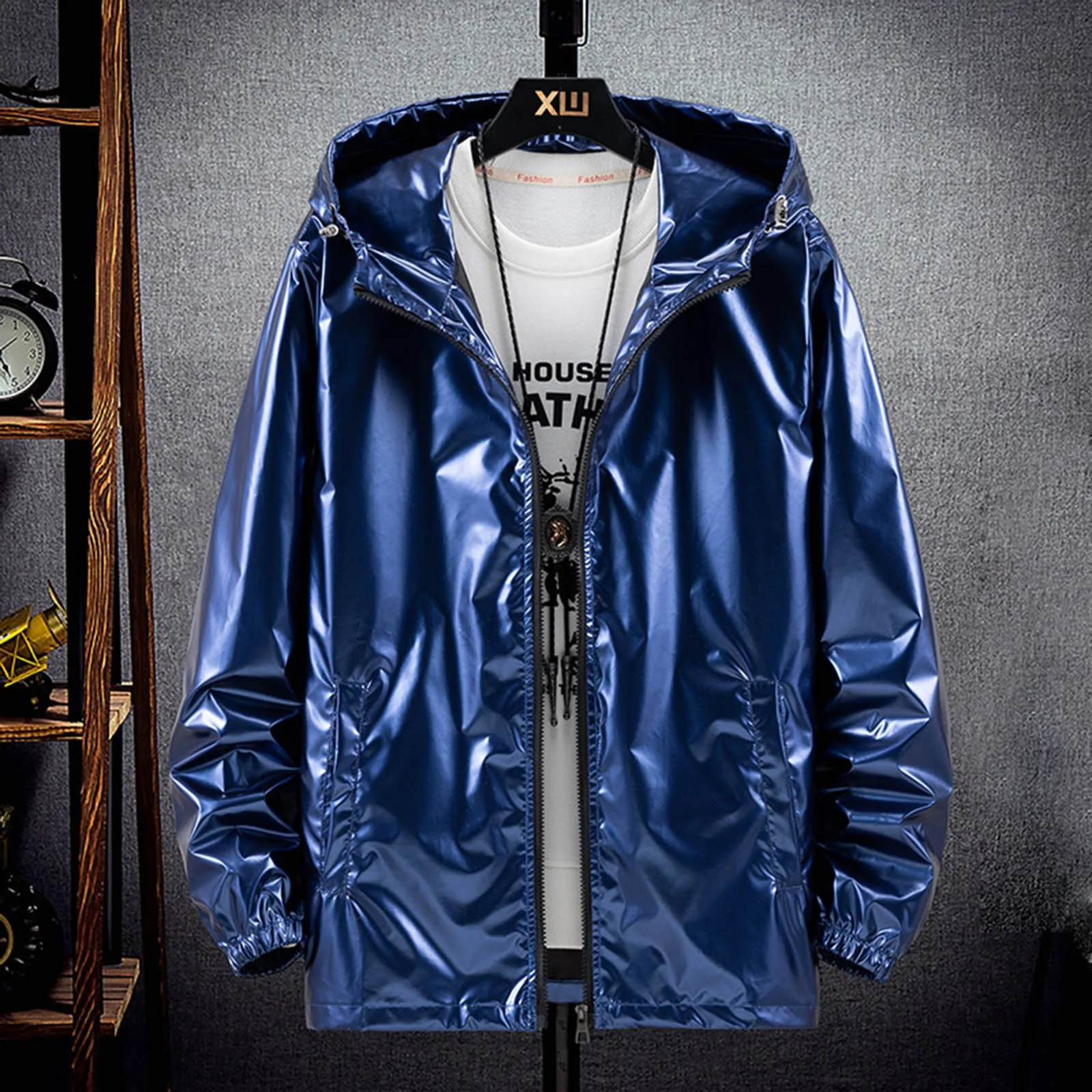 

Мужской модный кардиган на молнии с ярким принтом, тонкая осенняя куртка для молодежи, короткий рукав, полиэстер, V-образный вырез, укороченная длина