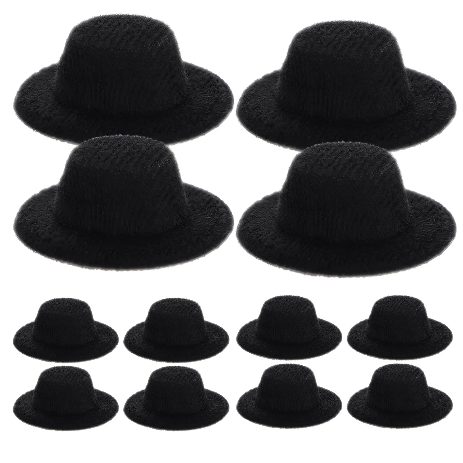 Black Miniature Felt Hats 20Pcs DIY Cylinder Topper for Party Favor Trick Costume Decoration Unique Fedora Style Accessory