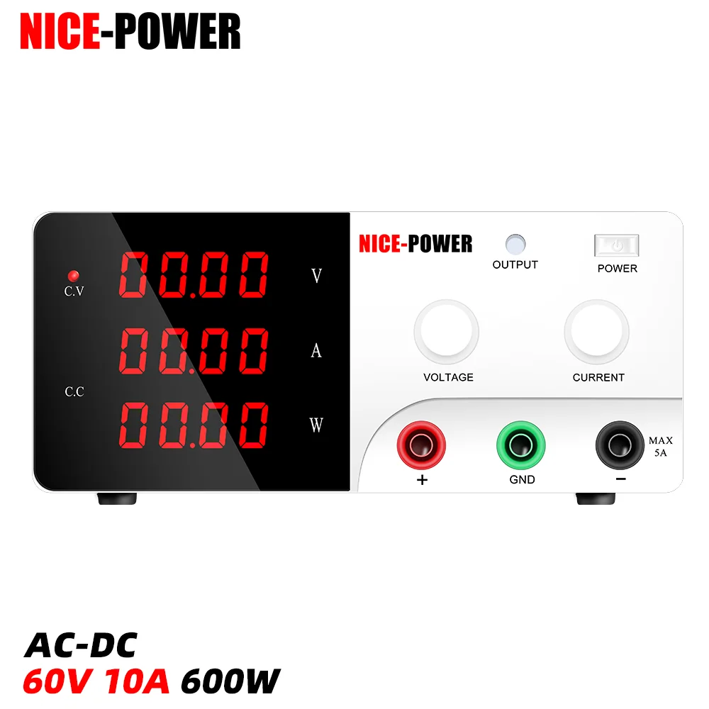 NICE-POWER R-SPS6010 600W Laboratory DC High Power Supply 0-60V 0-10A with Output Dual Ports Output Output ON/OFF for Plating