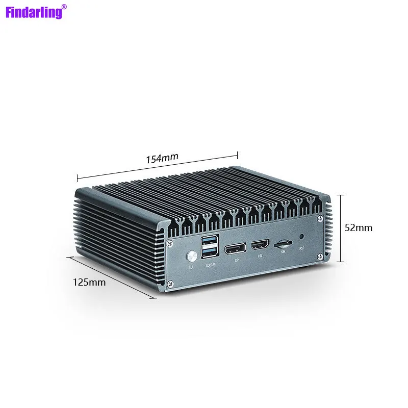 Quad Core Intel N4000/J4125 4 * I255 2500M LAN Mini PC Sans Ventilateur Routeur Logiciel HD-MI VGA PfSense Pare-Feu ESXI AES-NI