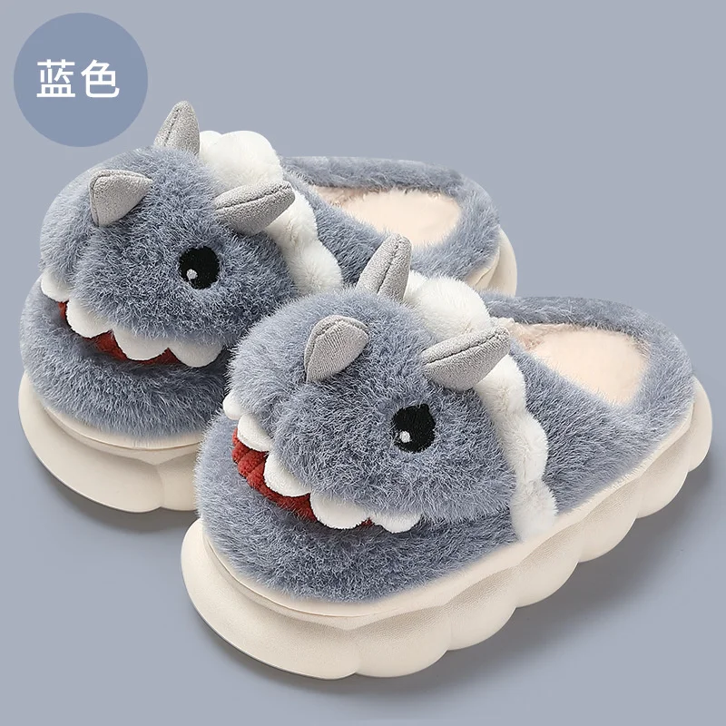 Baby Shark Pluche Warm Huis Platte Slippers Lichtgewicht Zachte Comfortabele Winter Kinderen Katoen Indoor Slippers