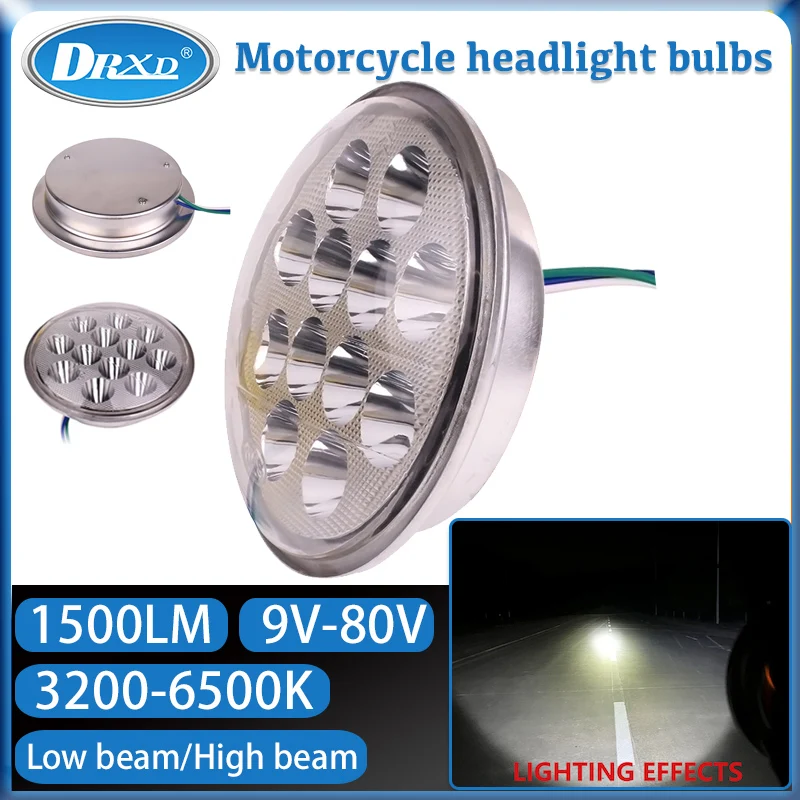 

1500LM LED 3200-6500k Motorcycle Spotlights Projectors Headlight 15W DC 9~80V High Beam Low Beam Motobike Scooter Running Light
