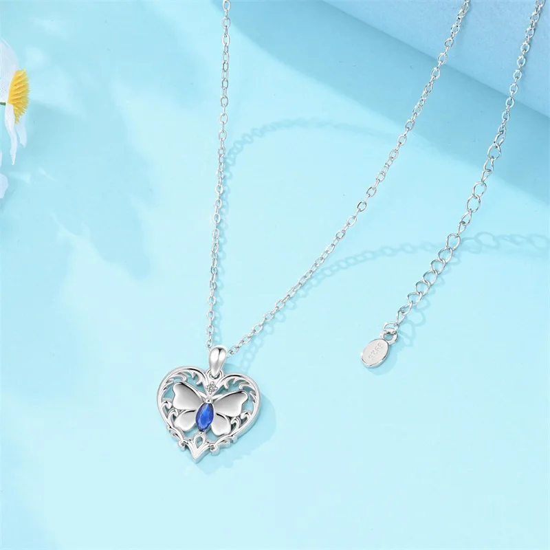 

Hot Sales 925 Sterling Silver Vintage Butterfly Necklace Classic Popular Chain For Women Girls Birthday Graduation Jewelry Gifts