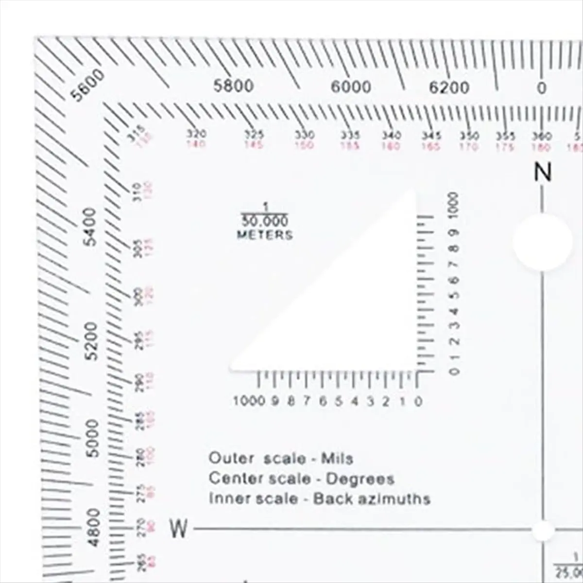 【Measuring】 Coordinate Scale Practical Transparent Topographical Map Scale Navigation Protractor