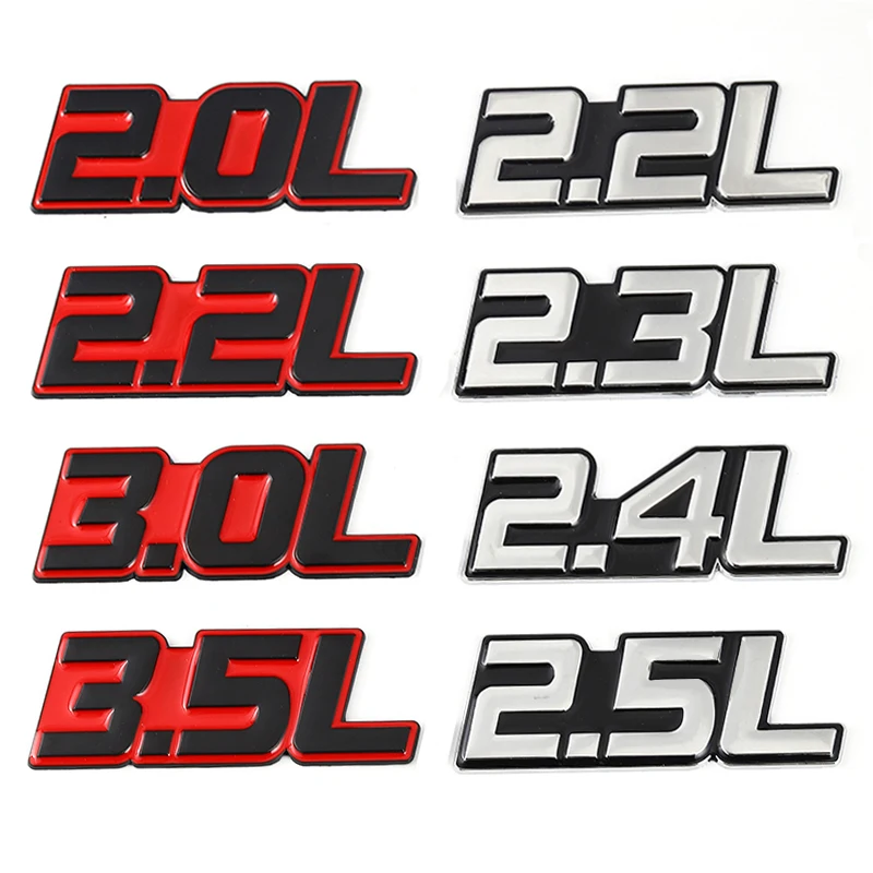 

3D Metal Car Sticker 2.0L 2.2L 2.3L 2.4L 2.5L 2.8L 3.0L 3.5L Logo Emblem Badge Decals for BMW Audi Volkswagen Ford Toyota Honda