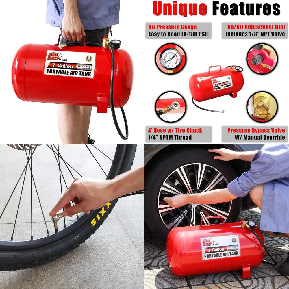 

Портативный воздушный компрессор Red Torin на 7 галлонов с 36 шлангами, модель T88007