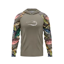 Fishing Hoodies Apparel Men Fishing T Shirt Long Sleeve Jersey With UV Hooded Sun Protection Upf 50 Breathable Angling Clothing