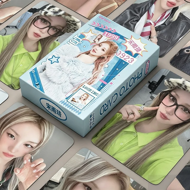 55Pcs/Set Song Yuqi Laser Lomo Cards - Yuqi SOLO HD Print Collectible Photo Cards Perfect Gift for Fans