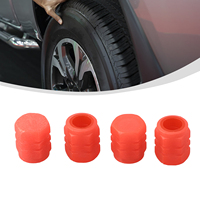 4Pcs Luminous Valve Cap Fluorescent Red Night Glowing Car Motorcycle Bicycle Wheel Styling Tyre Hub Universal Cover Decor