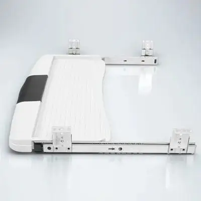 

Keyboard Tray Grey White Durable Material Hidden Desk Space Saver Office Drawer Sliding Design Out