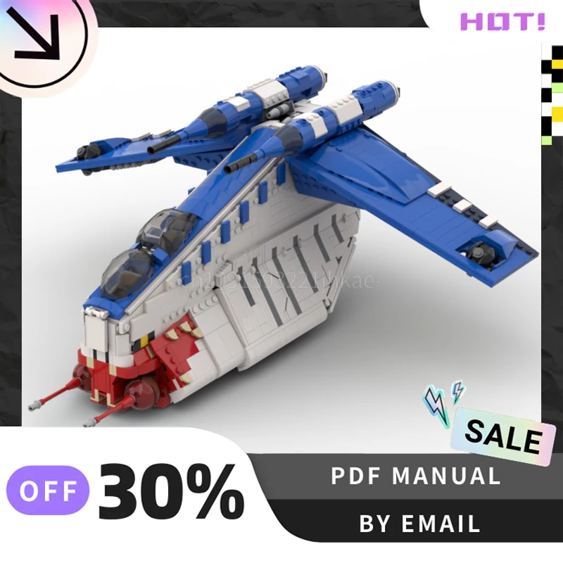 

[1630 шт.] индивидуальный MOC Muunilinst 10 Gunship, набор креативных строительных блоков STEM, развивающие игрушки, комплект строительной модели «сделай сам», подарок