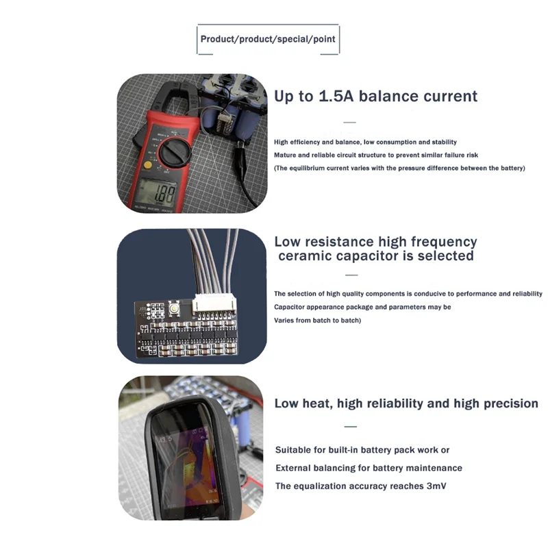 7S-6S 1.5A LiFePO4 Ternary Li-Ion Battery Pack Universal High Current Active Equalizer Board Energy Transfer 0.03V