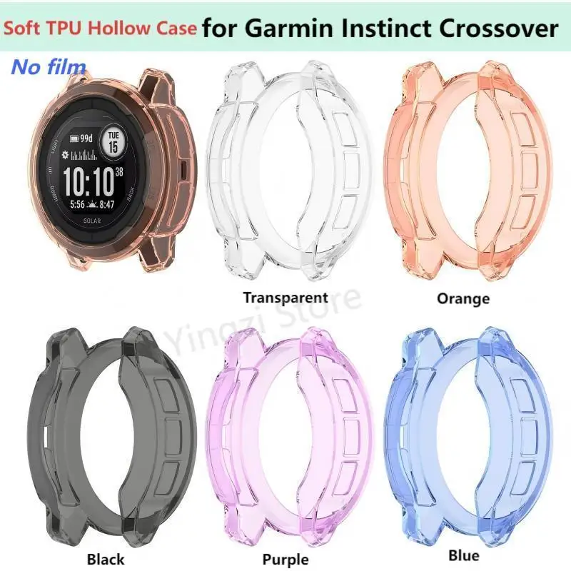 

Clear Soft TPU Hollow Case for Garmin Instinct Crossover Protective Smart Watch Strap Silicone Bumper Protector Shell Accessoies