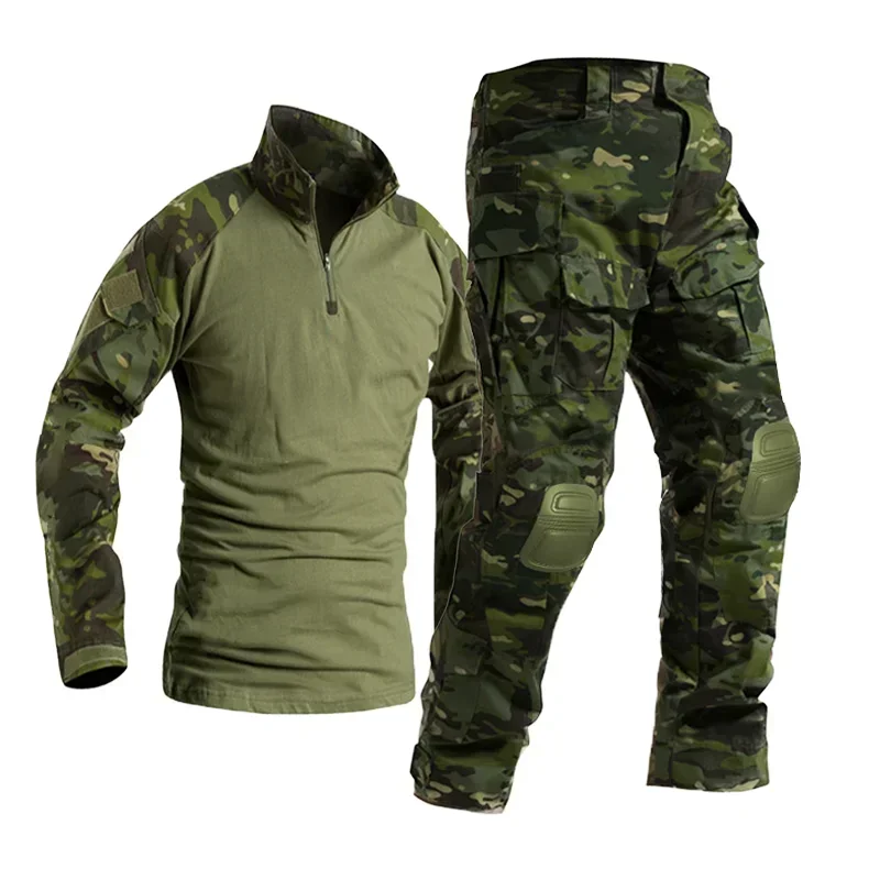 2024 NEW Paintball Work Clothing Shooting Uniform Tactical Camouflage Shirts Cargo Knee Pads Pants Suits