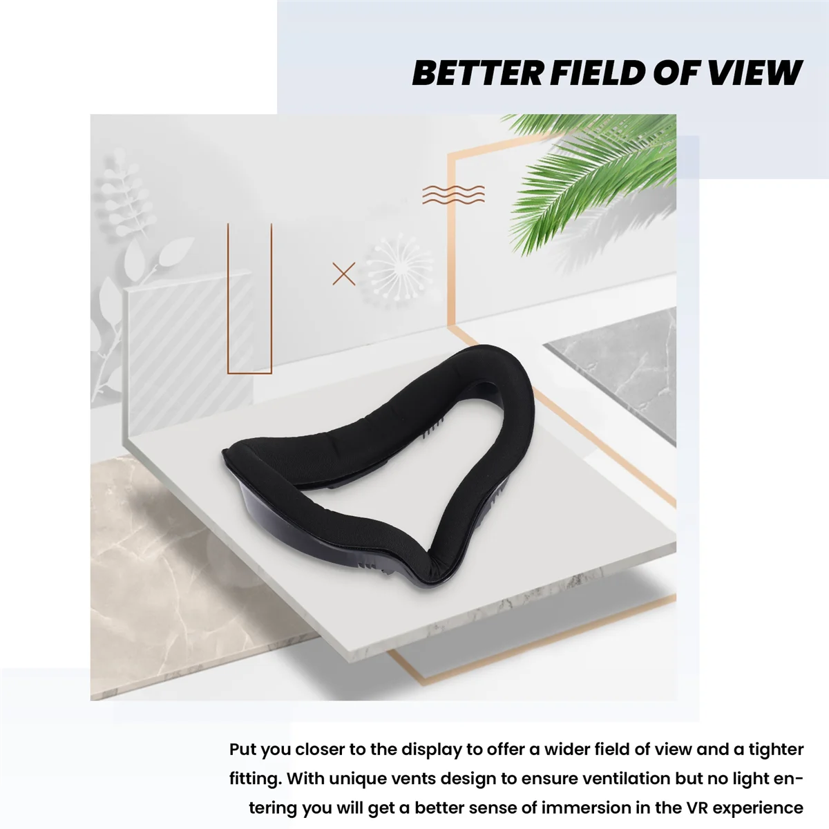 

Breathable Sweatproof Interface Bracket Replacement Parts Soft Cushion VR Facial Pad for Oculus Quest 2 HLJS