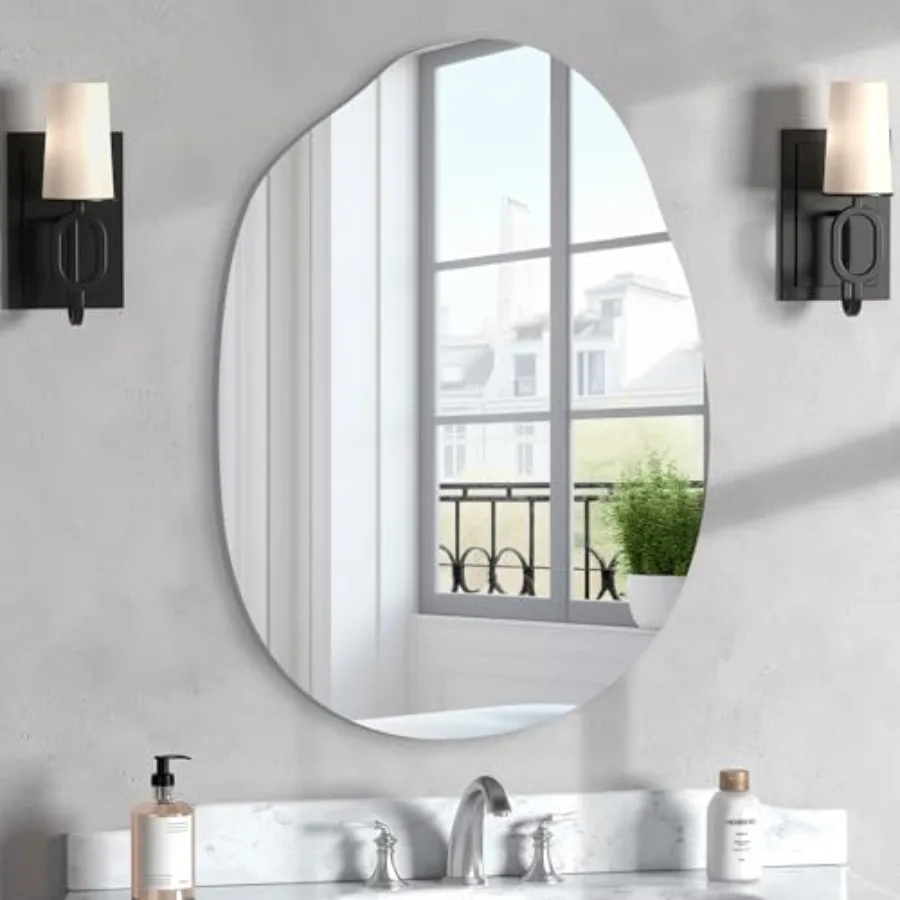 

Frameless Bathroom Mirror, 24 x 36 Inch Wall Vanity Mirror, Large Wall Mounted Mirrors for Bathroom, Living Room, Bedroom