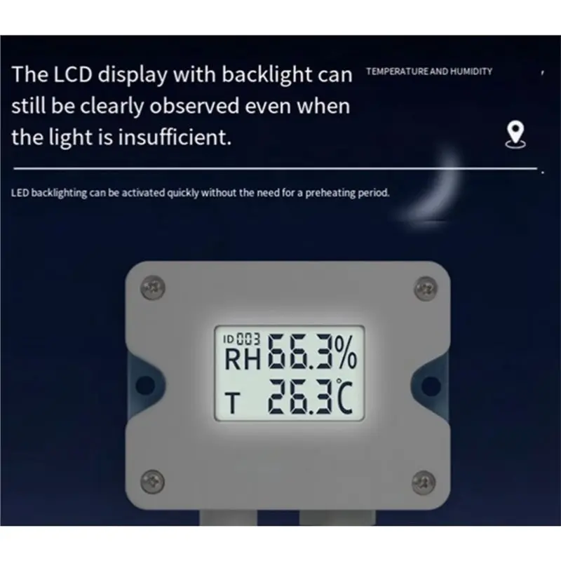 Split-Type Temperature And Humidity Sensor 4-20Ma-20 To 60 Degree Celsius Transmitter Featuring Display