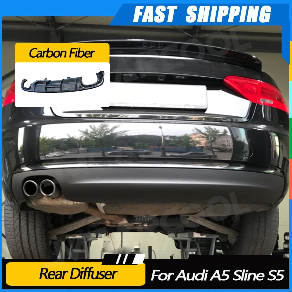 

JMCARCOOL Carbon Fiber Rear Lip Spoiler Diffuser For Audi A5 Sline S5 Sedan 4 Door Not A5 Standard 2017 2018 Car Styling