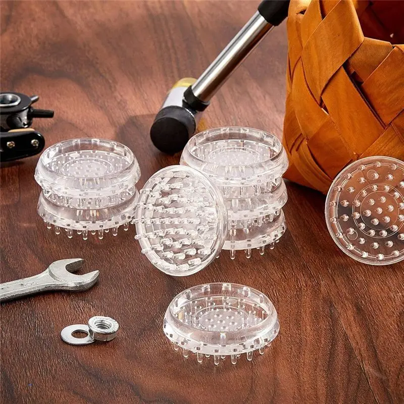 A23E-24 Pieces Carpet Protectors Spiked Caster Cups Round Furniture Caster Cups Spiked Carpet For Furniture Legs,Sofas,Tables