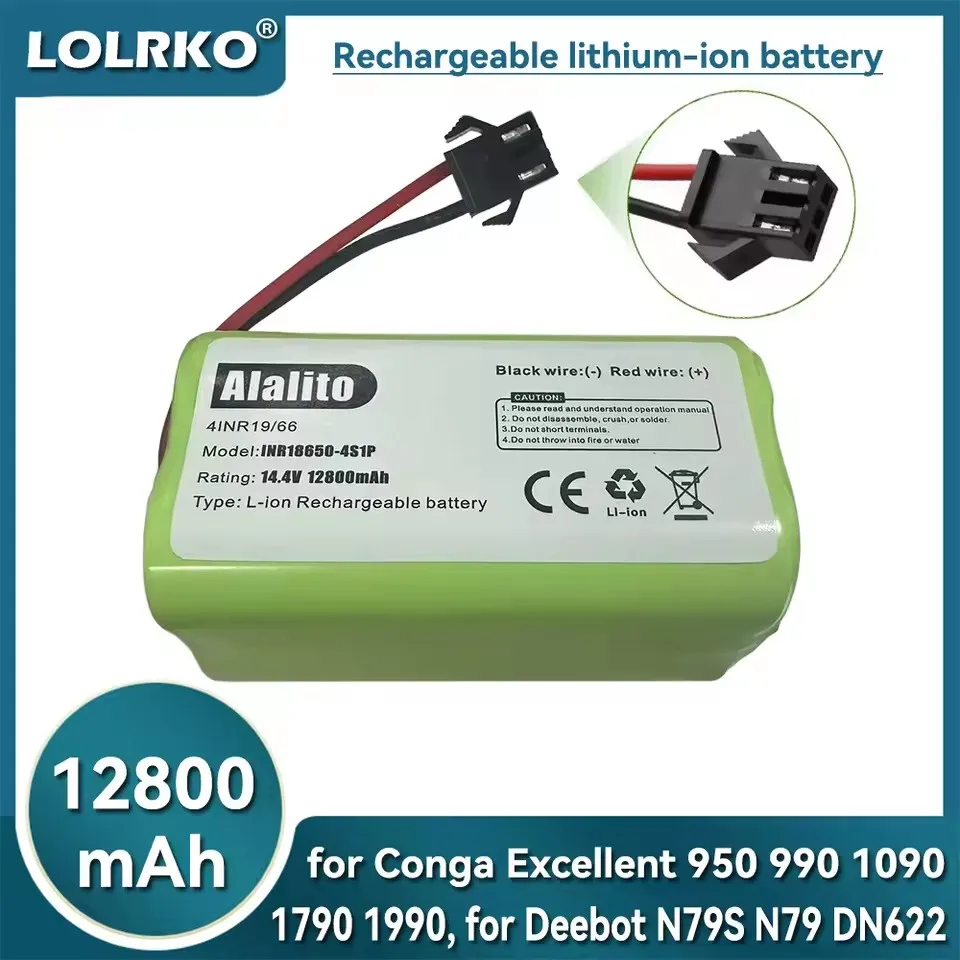 Bateria conga 990 1090 950 cecotec 14.4V 12.0Ah Li-ion battery for Ecovacs Deebot DN621 601/605 Eufy RoboVac 35C Panda i7 V710