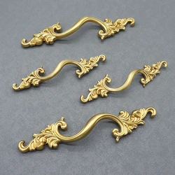 American Cabinet Door Handle Brass Wardrobe Drawers Modern Simple French Nordic Pure Copper Cabinet Gold Drawer Knobs