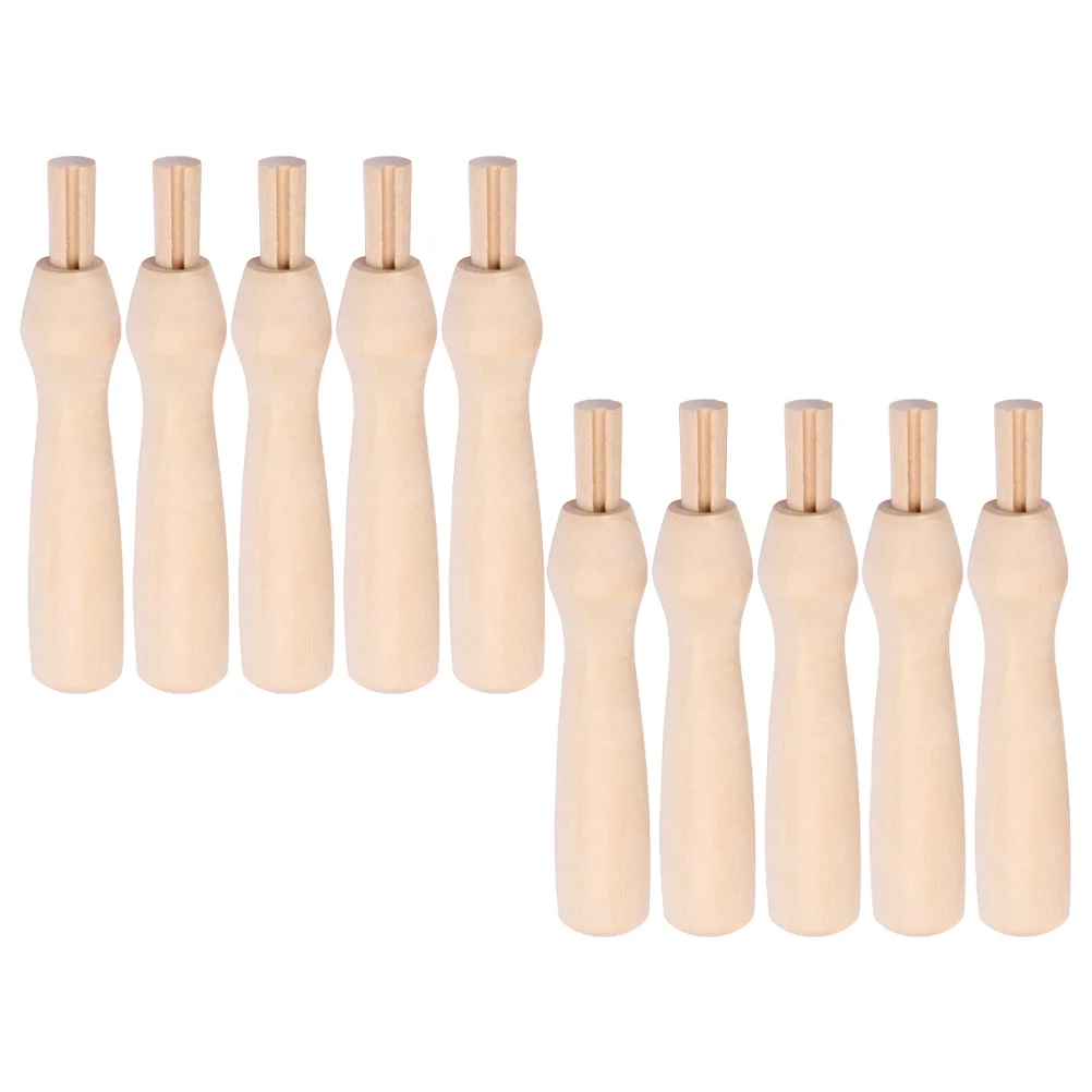 

10 Pcs Wooden Handle Felting Needle Punch Replacement Tools for Embroidery Smooth Easy Install Remove Professional