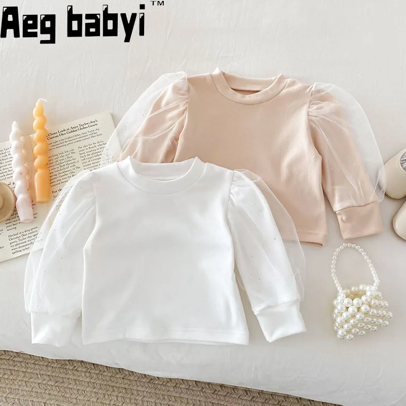 

Newborn Girls Spring Princess Puff Long Sleeve Top Tees Kids Baby Casual Bottoming Shirts Cotton T-shirts Infant Clothing 0-24M