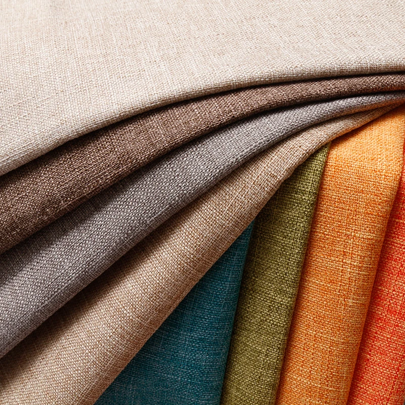 

Thick Coarse Organic Linen Textile Fabric Natural Cross Stitch Sofa Furniture Upholstery Fabrics Decoration By Meters