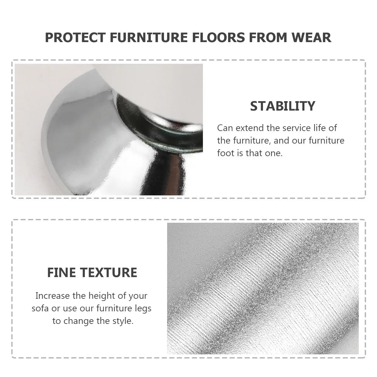 

4Pcs Aluminum Alloy Furniture Legs Heavy Duty 150Kg Load Capacity Adjustable Height Sofa Table Bed Cabinet Feet for DIY Home