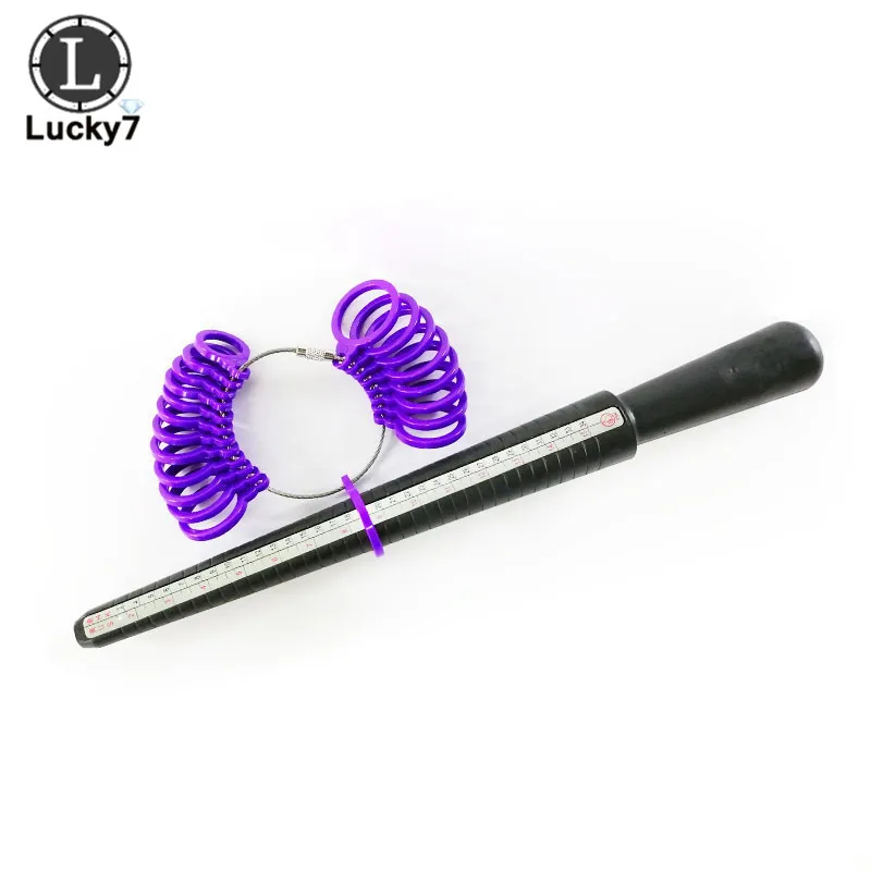 Plastic Ring Size Measuring Tool Set Jewelry Sizer Mandrel Stick Finger Gauge for Accurate Measurement