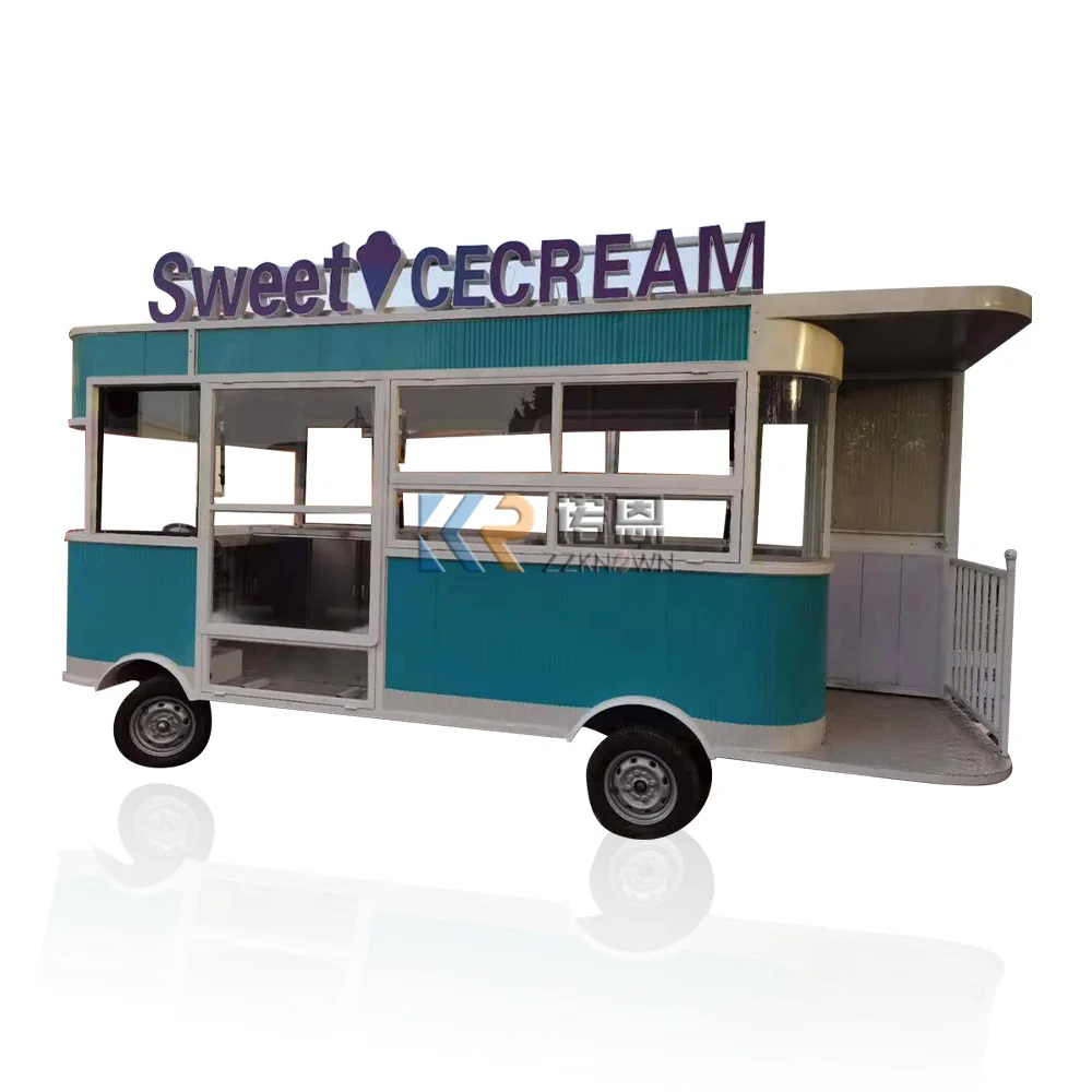 En Stock, camión de comida móvil de 5M, camión comercial de helados y café, remolque, carrito de comida, furgoneta de quiosco con equipo de cocina