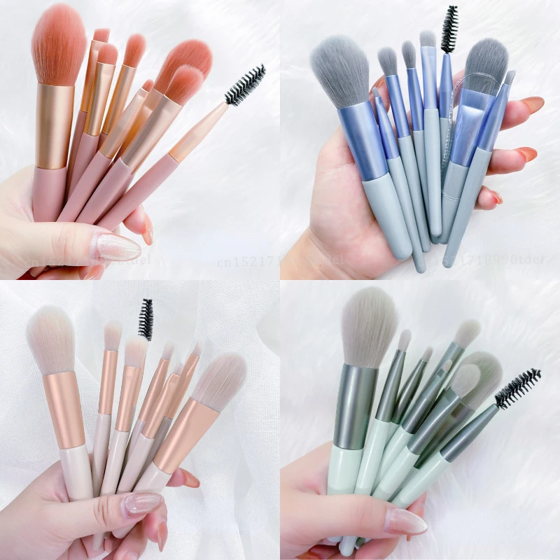 8pcs Make Up Brushes Set Cosmetic Powder Eye Shadow Foundation Blush Blending Concealer Professional Beauty Make Up Tool