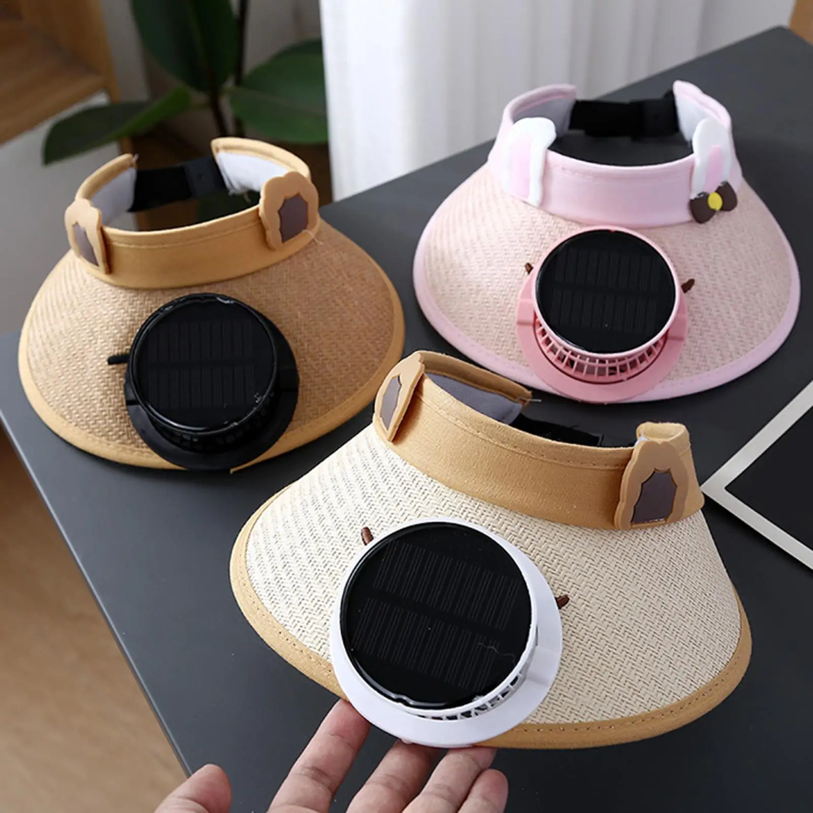 Sun Hat With Fan Solar Hat With Built In Fan Visor Cooling 3 Speed Adjustment For Yoga Hiking Festival Vacation Outdoor Garden