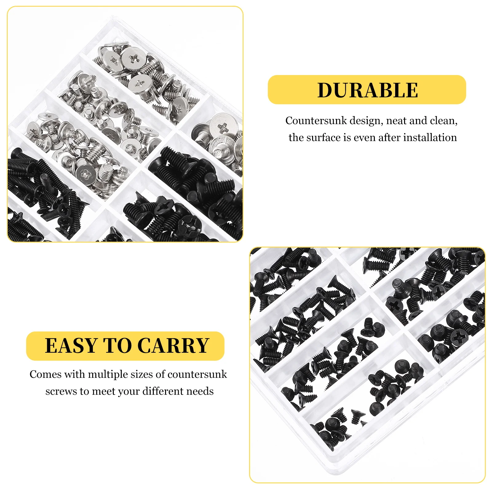 

1 set Screw Set Reusable Rust-Proof Computer Repair Screws Sturdy Steel Countersunk Head Electronic Fittings Flat Screws For