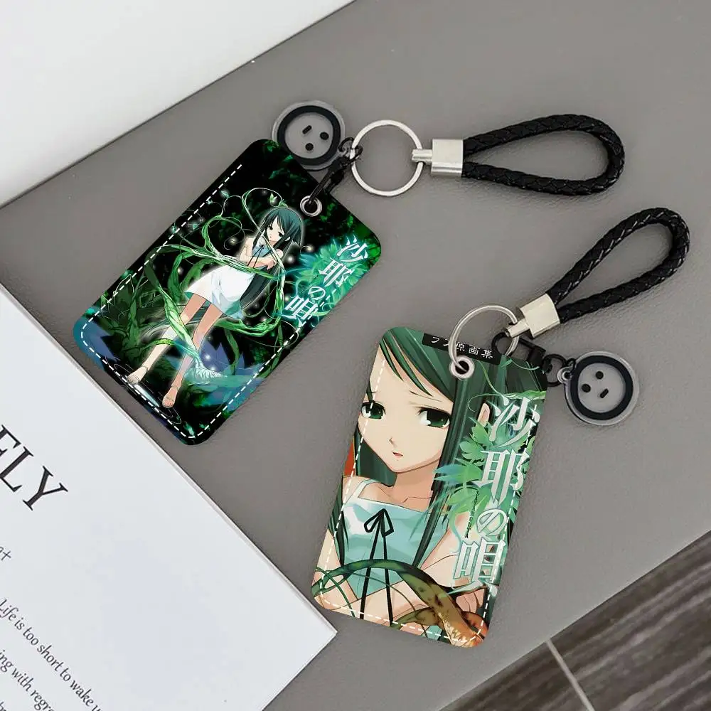 

Anime Game Saya No Uta Card Holde Applicable To Credit Cards Bus Card Soft Leather Rectangular Keychain Protective Cover