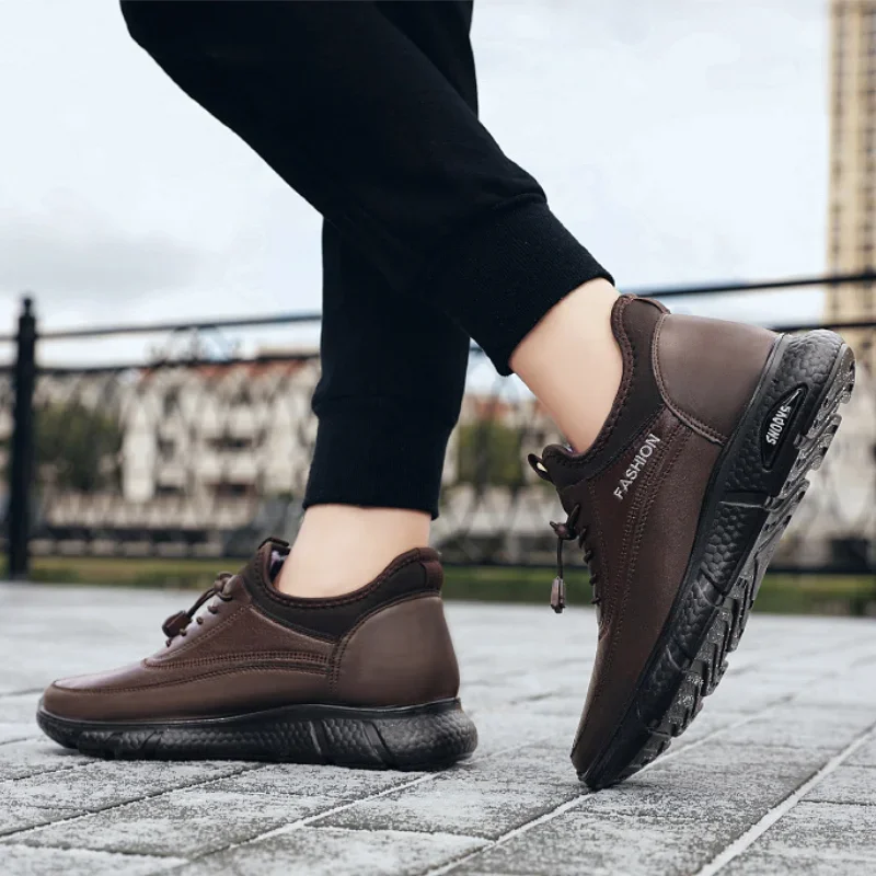 Black Brown Warm Winter Male Shoes Original Deals High Quality Vintage Men\'s Boots Offer In Promotion New Low Price Comfortable