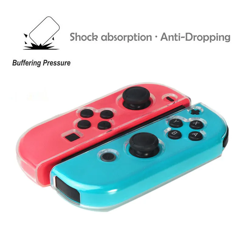 Custodia trasparente glitterata per Nintendo Switch Oled Joycon Controller Shell Custodia protettiva per gamepad con maniglia di gioco in TPU morbido