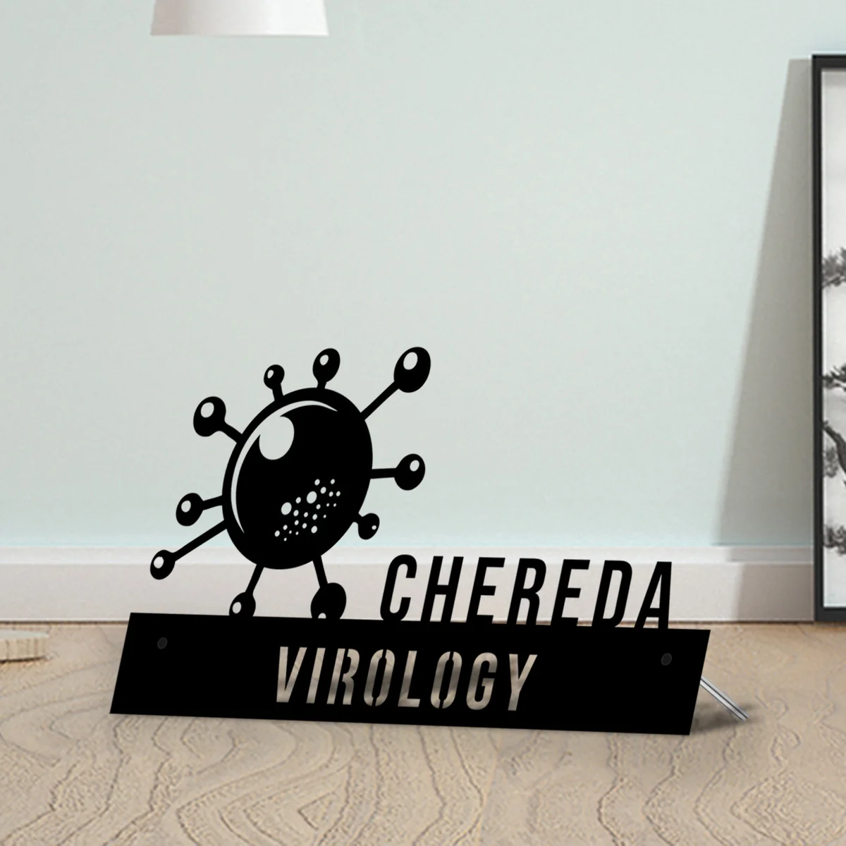 Custom Virology Desk Name Plate, Virology Metal Nameplate For Desk, Desk Nameplate, Office Decor, Virology Metal Name Plate