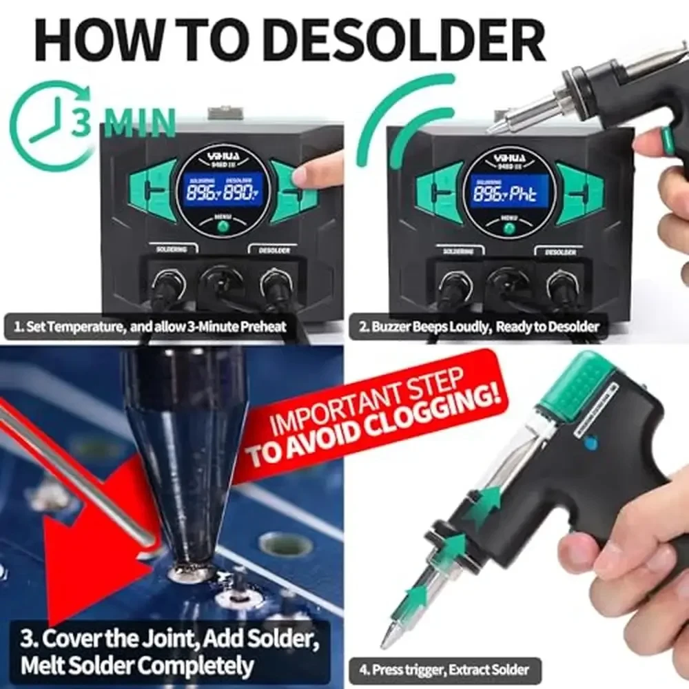 

YIHUA Upgrade 948D-III hot Air Gun Soldering Station 2-in-1 Electronic Repair Soldering Iron 110W Soldering Station