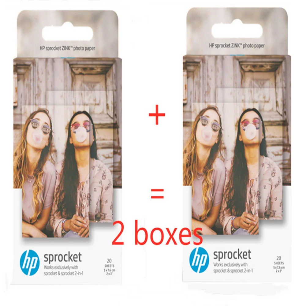 GIAUSA 6 Box (60 Sheets) for HP Sprocket Photo Paper 2x3 Mini Photographic Paper Pocket Photo Printer HP Zink Paste Photo Paper