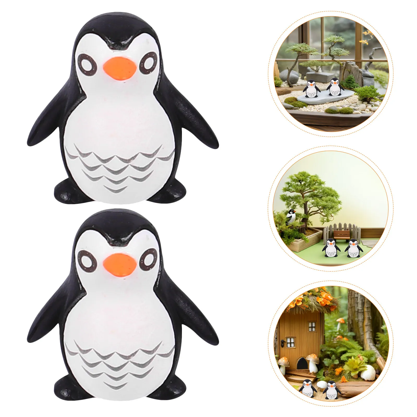 

20Pcs Charming Mini Penguins Resin Ornaments for Cake Toppers DIY Projects Home and Party Decor Cartoon Penguin Toy