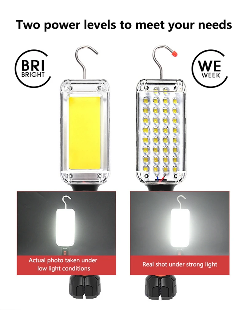 

Floodlight Rechargeable Lamp Led Work Light Use 2*18650 Battery Led Portable Magnetic Light Hook Clip Waterproof 2026 NEW