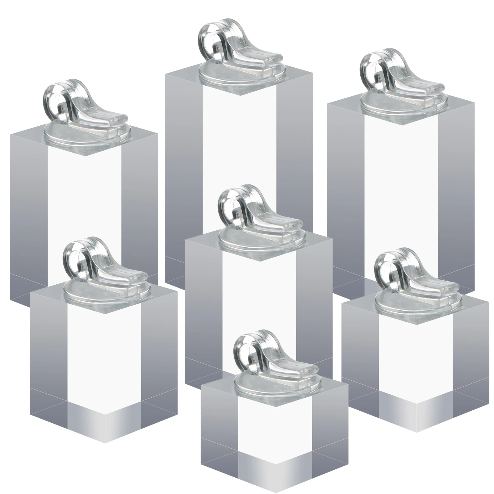 

7pcs Ring Display Stand Acrylic Holder Jewelry Showcase Cube Earrings Transparent Hard Material Storage Case For Rings Earrings