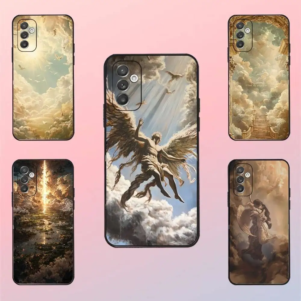 

Fallen Angel Oil Painting Art Niche Phone Case For Samsung S 25,24,23,22,30,21,10,9,Ultra,Plus,Lite,FE,4,5 G Black Soft Case