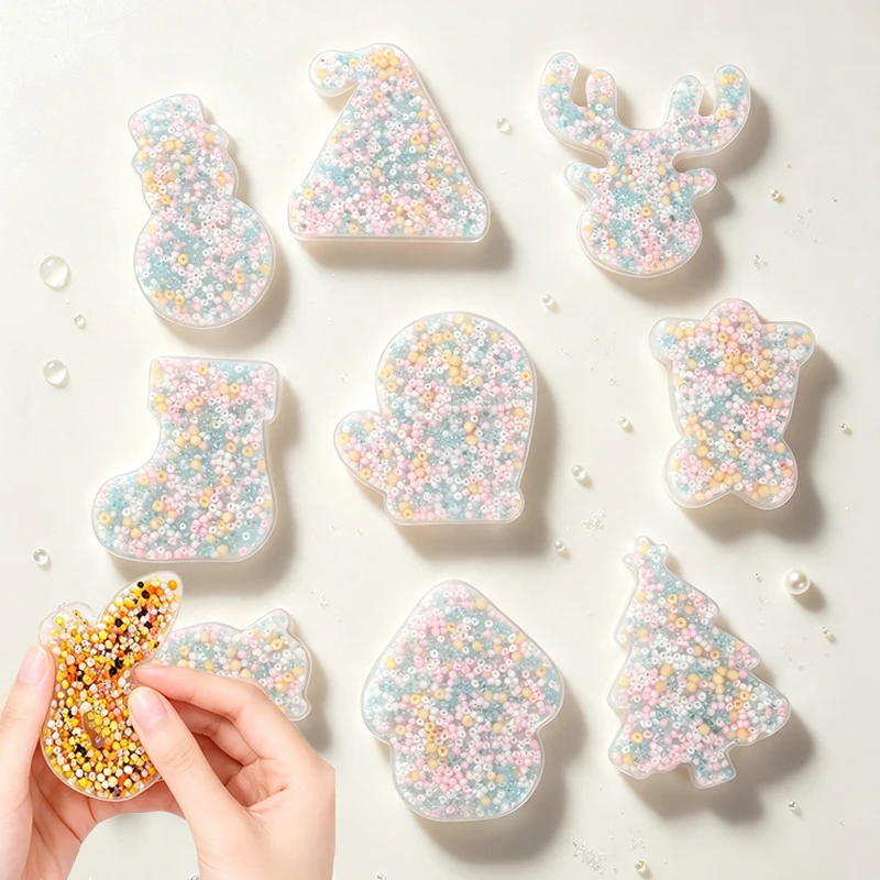 Christmas Serise Skin Picking Fidget Toys Snowman Xmas Tree Skin Picking Pocket Pads for ADHD OCD Dermatillomania Style F