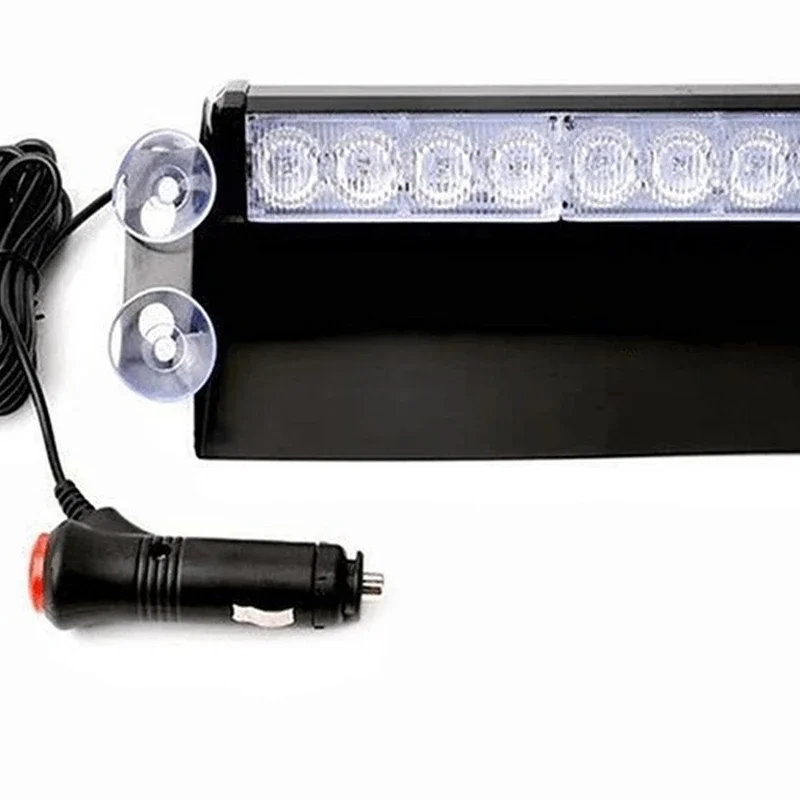 Luces intermitentes con ventosa para coche, 8LED, luces de advertencia intermitentes para parabrisas delantero y trasero, luces de pala para limpiar el camino, punto fuerte