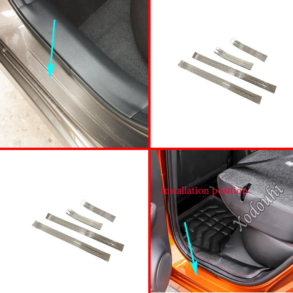 

Stickers Stainless Steel Pedal Door Scuff Plate Cover Threshold External Trim For Nissan Qashqai j11 2019 2020 2021 2022 2023